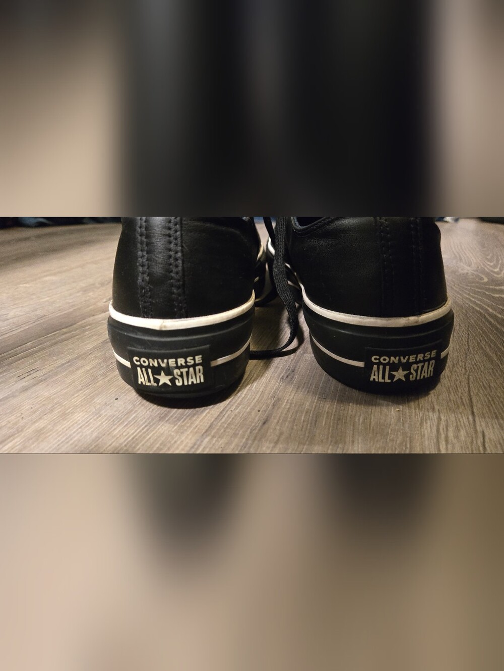 Converse By You Custom Black Leather Low Top Sneakers - Men's 12 / Women's 14 - Picture 4 of 13
